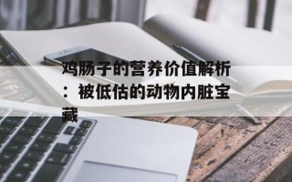 鸡肠子的营养价值解析：被低估的动物内脏宝藏
