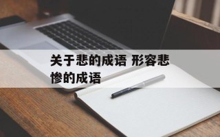 关于悲的成语 形容悲惨的成语