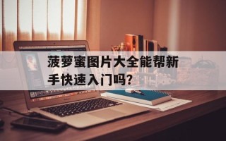 菠萝蜜图片大全能帮新手快速入门吗？