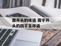 露开头的成语 露字开头的四字吉祥语