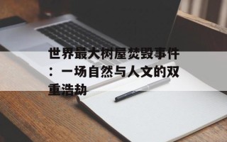 世界最大树屋焚毁事件：一场自然与人文的双重浩劫
