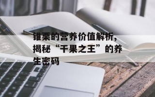 锥栗的营养价值解析,揭秘“干果之王”的养生密码