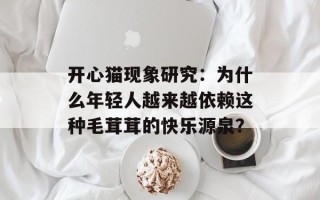 开心猫现象研究：为什么年轻人越来越依赖这种毛茸茸的快乐源泉？