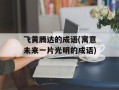 飞黄腾达的成语(寓意未来一片光明的成语)