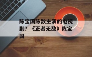 陈宝国陈数主演的电视剧？《正者无敌》陈宝国