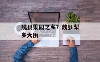 魏县果园之乡？魏县梨乡大街