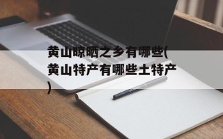 黄山晾晒之乡有哪些(黄山特产有哪些土特产)
