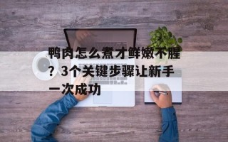鸭肉怎么煮才鲜嫩不腥？3个关键步骤让新手一次成功