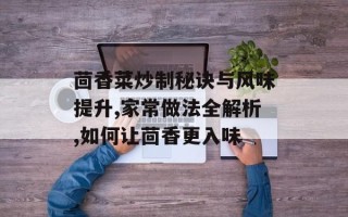 茴香菜炒制秘诀与风味提升,家常做法全解析,如何让茴香更入味