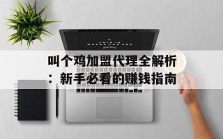 叫个鸡加盟代理全解析：新手必看的赚钱指南