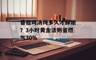 香菇鸡汤炖多久才鲜嫩？3小时黄金法则省燃气30%