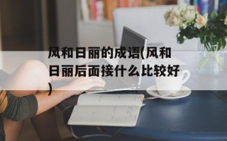 风和日丽的成语(风和日丽后面接什么比较好)