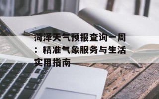 菏泽天气预报查询一周：精准气象服务与生活实用指南
