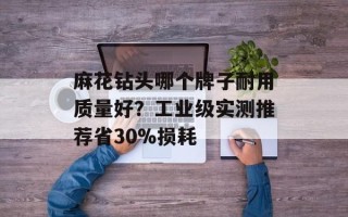 麻花钻头哪个牌子耐用质量好？工业级实测推荐省30%损耗