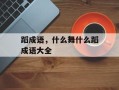 蹈成语，什么舞什么蹈成语大全