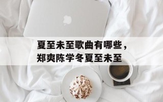 夏至未至歌曲有哪些，郑爽陈学冬夏至未至