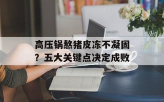 高压锅熬猪皮冻不凝固？五大关键点决定成败