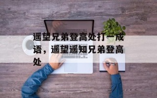 遥望兄弟登高处打一成语，遥望遥知兄弟登高处