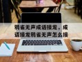鸦雀无声成语接龙，成语接龙鸦雀无声怎么接