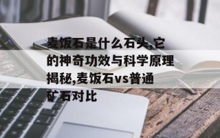 麦饭石是什么石头,它的神奇功效与科学原理揭秘,麦饭石vs普通矿石对比