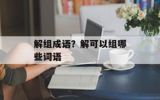 解组成语？解可以组哪些词语