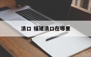清口 福建清口在哪里
