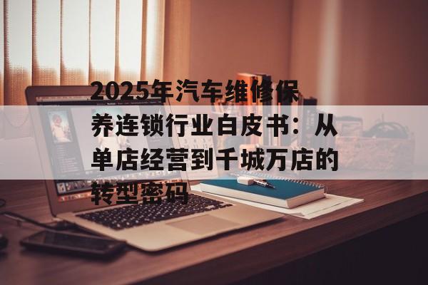 2025年汽车维修保养连锁行业白皮书：从单店经营到千城万店的转型密码-第1张图片-
